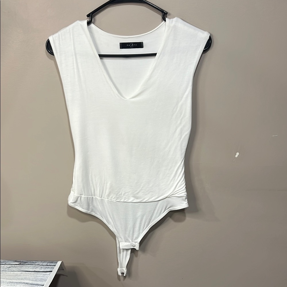 Women's White Sleeveless bodysuit small - Picture 4 of 6
